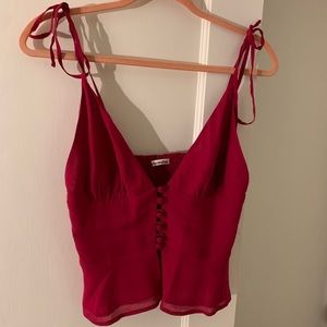 NWOT Reformation Cluny Top Bright Red. Never worn!!! Size 8